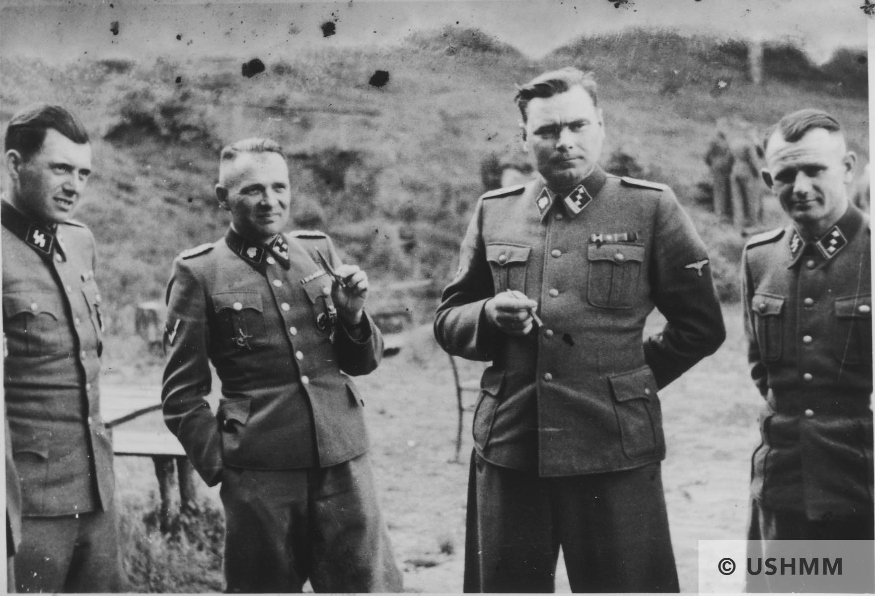 A group of SS officers gather at Solahütte. USHMM 34755 A group of SS officers gather at Solahütte. USHMM 34755