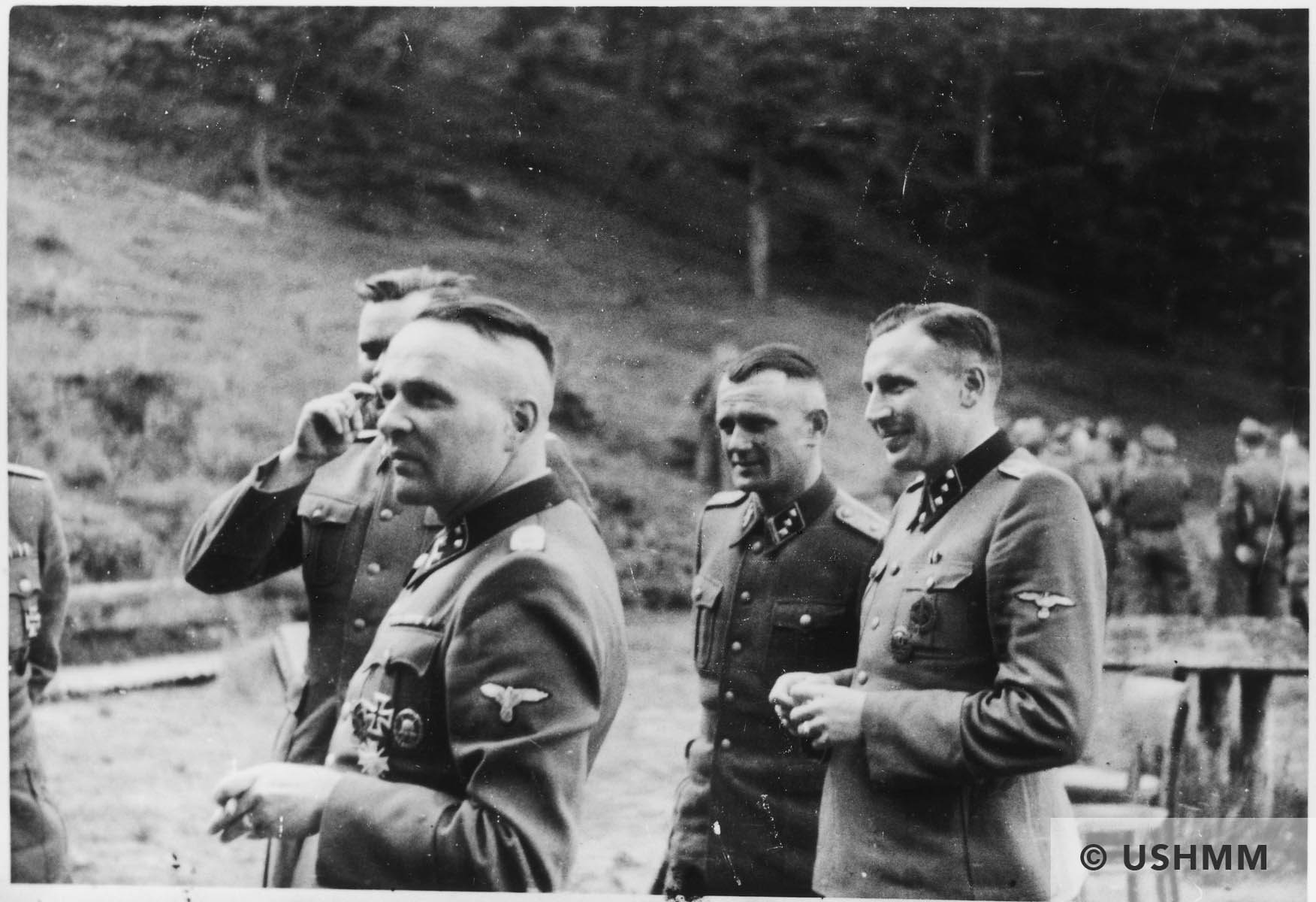 A group of SS officers gather at Solahütte. USHMM 34757 A group of SS officers gather at Solahütte. USHMM 34757